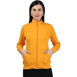 monte carlo Women Mustard Solid Cotton Blend Sweatshirt-221049684-2-picture-43