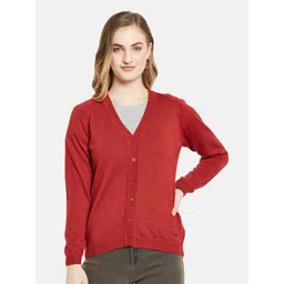 Monte Carlo Women Red Pure Wool Cardigan-picture-18