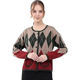 monte carlo Women Regular Fit Self Design Round Neck Side Pocket Button Closure Full Sleeve Winter Cardigan| Sweater for Ladies | Cardigans Sweater for Women's (Pack of 1)-picture-19