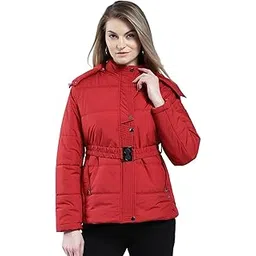 monte carlo Women Regular Fit Self Designed Jacket | Full Sleeve | Zipper Closure | Detachable Hood | Stylish Winter Jacket For Women's-picture-14