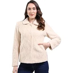 monte carlo Women Regular Fit Self Designed Pattern Collar Neck Side Pocket Button Closure Full Sleeve Winter Coat| Warm Woolen Overcoat for Ladies | Stylish Long Sleeve Buttoned Jacket (Pack Of 1)-picture-25