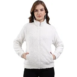 monte carlo Women Regular Fit Self Designed Pattern Mock Neck Zipper Closure Full Sleeve Winter Sweatshirt| Warm Pullover for Ladies | Soft Comfortable Casual Winter Wear for Women's (Pack of 1)-picture-17