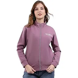 monte carlo Women Regular Fit Self Designed Pattern Mock Neck Zipper Closure Full Sleeve Winter Sweatshirt| Warm Pullover for Ladies | Soft Comfortable Casual Winter Wear for Women's (Pack of 1)-picture-15