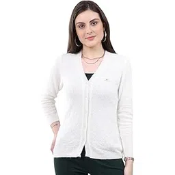 monte carlo Women Regular Fit Self Designed Pattern V Neck Button Closure Full Sleeve Winter Cardigan| Warm Woolen Buttoned Sweater for Ladies | Stylish Knitted Cardigan for Women's (Pack of 1)-picture-40