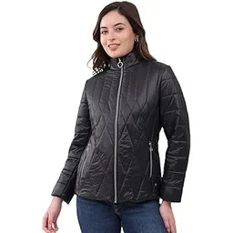 monte carlo Women Regular Fit Solid Pattern Mock Neck Side Pocket Zipper Full Sleeve Winter Jacket|Winter Wear Quilted Jacket for Travelling | Puffer Coat| Winter Jacket For Women's (Pack Of 1)-picture-35