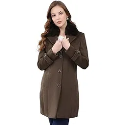 monte carlo Women Regular Fit Solid Pattern Notch Lapel Side Pocket Button Closure Full Sleeve Winter Coat|Warm Comfortable Jacket| Stylish Outerwear with Buttons | Winter Coat For Women's (Pack 1)-picture-54