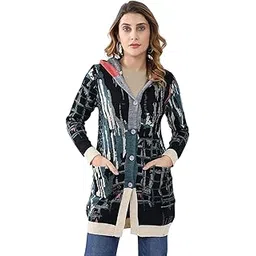 monte carlo Women Regular Fit Solid V Neck Button Closure Sleeveless Winter Cardigan| Warm Woolen Buttoned Sweater for Ladies | Stylish Knitted Cardigan for Women's (Pack of 1)-picture-24