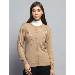Monte Carlo Women Self Design Woollen Cardigan-picture-11