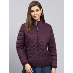 Monte Carlo Women Solid Mock Collar Puffer Jacket-picture-10