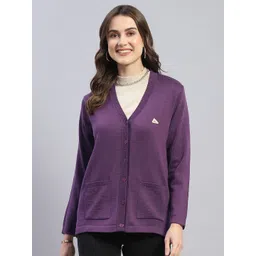 Monte Carlo Women Solid V Neck  Cardigan-picture-34