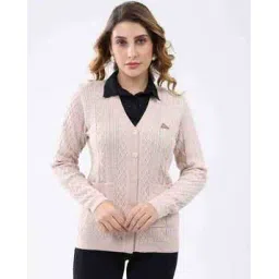 monte carlo Women V-Neck Cardigan with Patch-Pockets-picture-37