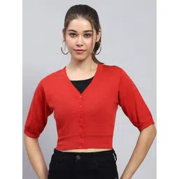 Monte Carlo Women V-Neck Woollen Cardigan-picture-39