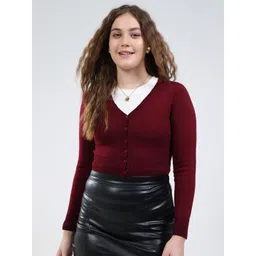 Monte Carlo Women V Neck Woollen Cardigan-picture-40