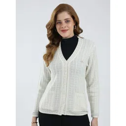 Monte Carlo Women V Neck Woollen Cardigan-picture-34