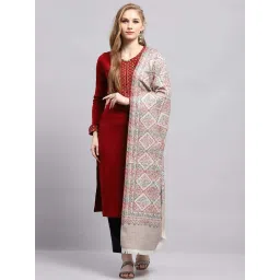 Monte Carlo Women's Beige Self design Shawl image 1