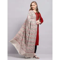 Monte Carlo Women's Beige Self design Shawl image 4