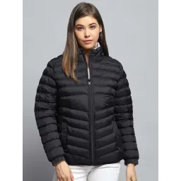 Monte Carlo Women's Black Solid Mock Neck Full Sleeve Jacket-picture-36