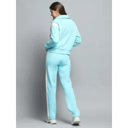 Monte Carlo Women's Blue Printed Collar Neck Full Sleeve Tracksuit image 4