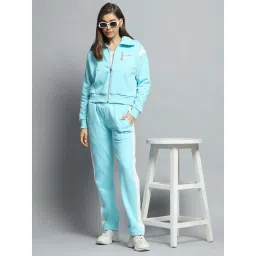 Monte Carlo Women's Blue Printed Collar Neck Full Sleeve Tracksuit image 5
