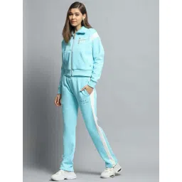Monte Carlo Women's Blue Printed Collar Neck Full Sleeve Tracksuit image 2