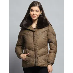 Monte Carlo Women's Brown Embroidered Collar Neck Full Sleeve Jacket-picture-12