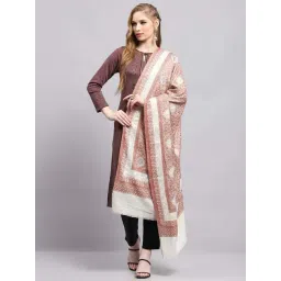 Monte Carlo Women's Brown Self design Shawl-picture-38