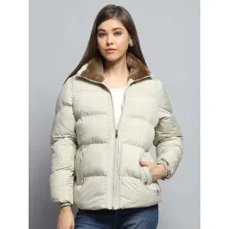 Monte Carlo Women's Cream Self Design Collar Neck Full Sleeve Jacket-picture-23