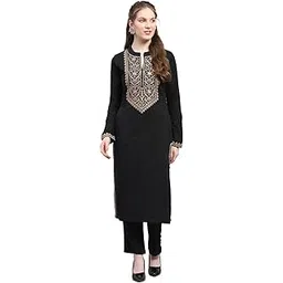 monte carlo Womens Embroidered Maroon Round Neck Full Sleeve Kurti Set_1243412KI-1-picture-46