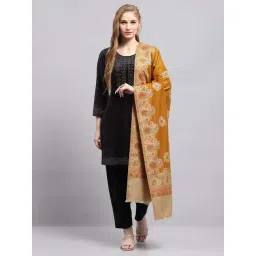 Monte Carlo Women's Golden Brown Self design Shawl-picture-27