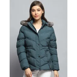 Monte Carlo Women's Green Solid Detachable Hood Full Sleeve Jacket-picture-34