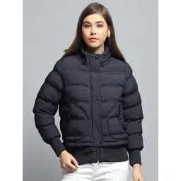 Monte Carlo Women's Navy Blue Self Design Collar Neck Full Sleeve Jacket-picture-17