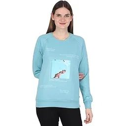 monte carlo Womens Polyester Blend Green Print Round Neck Sweatshirt-picture-31