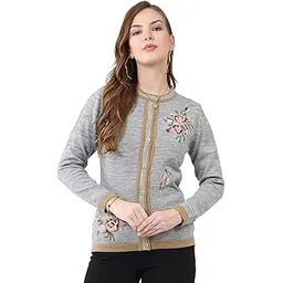 monte carlo Women’s Regular Fit Cardigan | Self Design Knit | Round Neck | Full Sleeves | Button Closure | Fashionable Stylish Warm Winter Cardigan for Women (Pack of 1)-picture-38