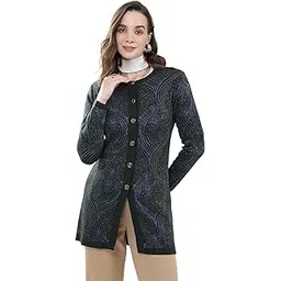 monte carlo Women's Regular Fit Cardigan | Self Design Pattern | Button Closure with Full Sleeve Round Neck Winter Cardigan for Womens-picture-21