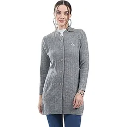 monte carlo Women's Regular Fit Knitted Coat | Self Design Pattern | Button Closure with Full Sleeves Round Neck Knitted Winter Coat for Womens-picture-45