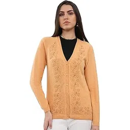 monte carlo Women’s Regular Fit Self Design V-Neck Full Sleeve Cardigan | Fashionable Pattern | Cozy Warm Fabric | Stylish Winter Wear Cardigan for Women (Pack of 1)-picture-51