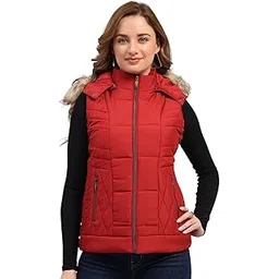 monte carlo Womens Regular Fit Solid Hooded Zipper Sleeveless Winter Jacket Women Winter Jacket | Stylish Zipper Jacket | Casual Winter Wear For Women's (Pack Of 1)-picture-34