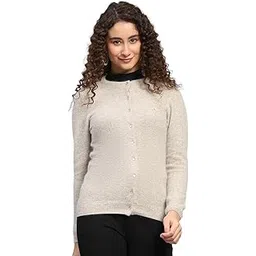 monte carlo Womens Regular Fit Solid Round Neck Button Closure Full Sleeves Winter Cardigan| Warm Woolen Buttoned Sweater for Ladies | Stylish Knitted Cardigan for Women's (Pack of 1)-picture-39