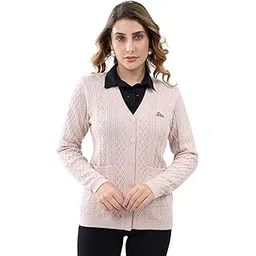 monte carlo Women's Regular Fit Winter Cardigan | Self Designed V Neck | Full Sleeve Button Closure Stylish Cardigan for Women's-picture-39