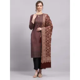 Monte Carlo Women's Rust Self design Shawl-picture-11