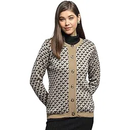 monte carlo Womens Self Design Beige Round Neck Full Sleeve Cardigan_1243669RN-1-picture-46