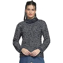 monte carlo Womens Self Design Navy Blue Mock Neck Full Sleeve Top_1243738TP-1-34-picture-33