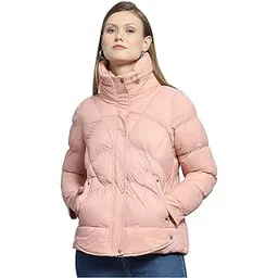 monte carlo Womens Self Design Peach High Neck Full Sleeve Jacket-picture-16
