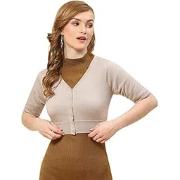 monte carlo Women's Wool 3/4 Sleeves Casual Blouse-picture-39