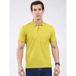 Monte Carlo Yellow Regular Fit Solid Pattern Short Sleeves Summer Polo T-Shirt-picture-33