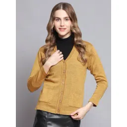 Monte Carlo Yellow Textured Sweaters-picture-16