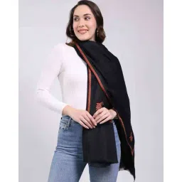 monte carlo Women Embroidered Shawl with Fringed Hem image 1