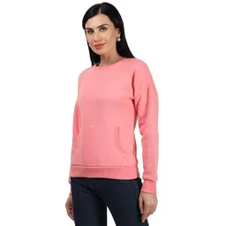 monte carlo Women Peach Solid Cotton Blend Sweatshirt-221049681-1 image 1