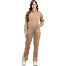 Womens Regular Fit Printed Mock Collar Full Sleeve Winter Tracksuit Sportswear Set with Jacket and Lower | Comfortable Activewear for Gym Running & Training (Pack Of 1)-image-27