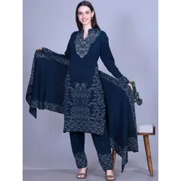 MONTREX Women Ethnic Motifs Regular Kurta with Trousers & With Dupatta-picture-27